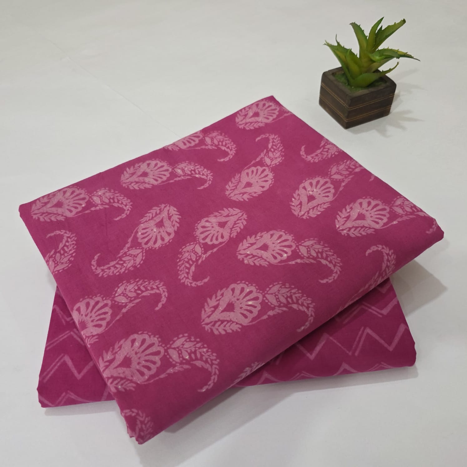 Hand block Print Cotton Running Fabric Mix match 2pis Combo Suit