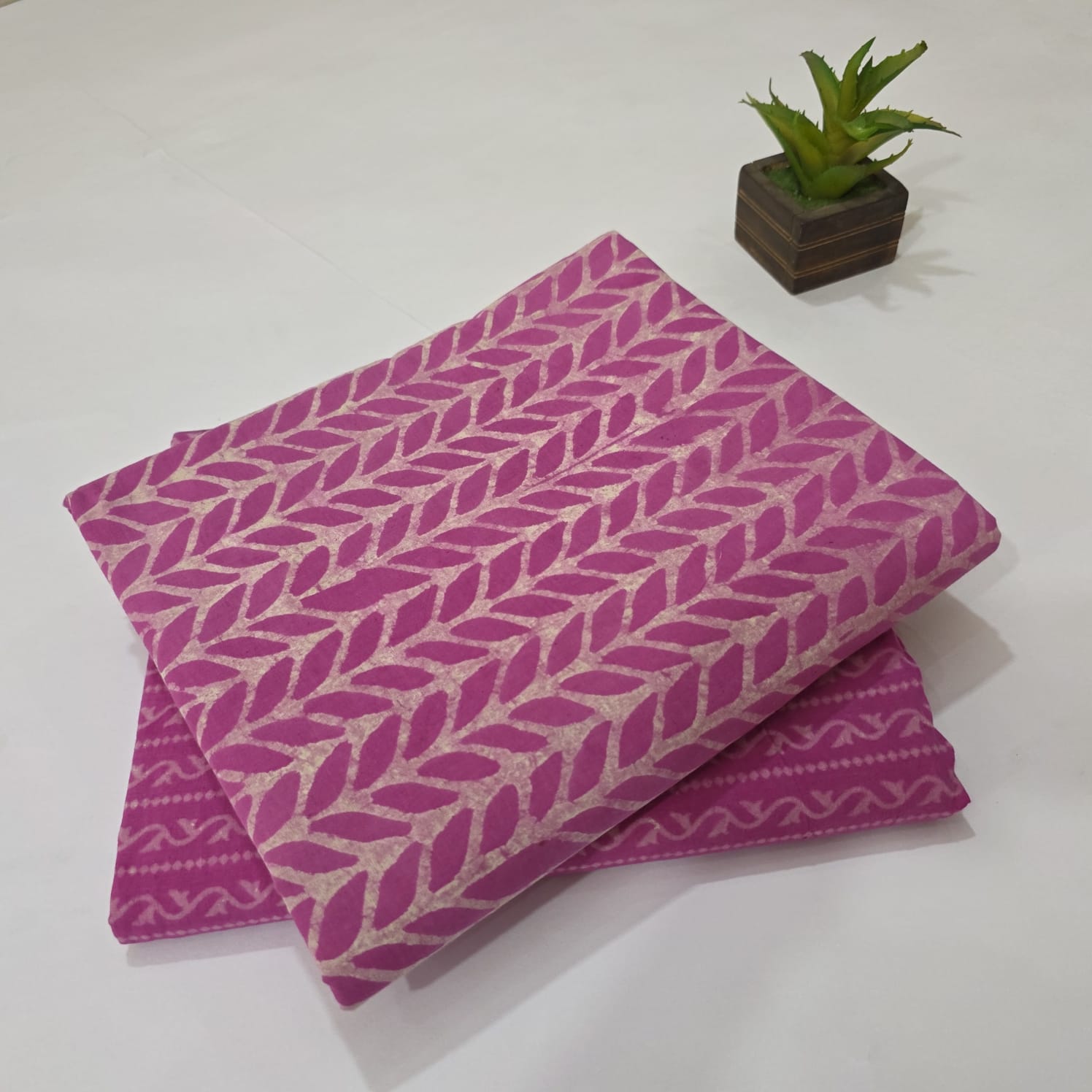 Hand block Print Cotton Running Fabric Mix match 2pis Combo Suit