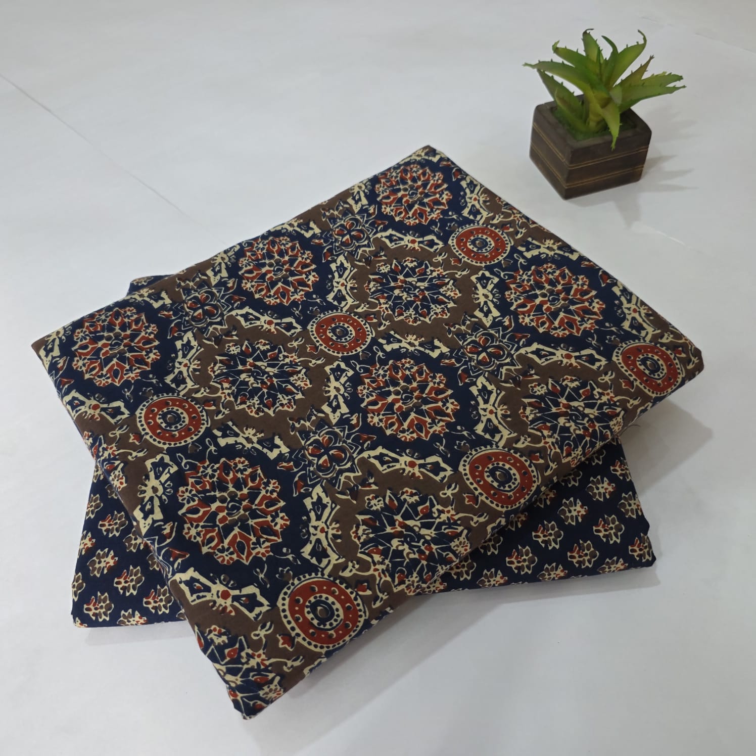 Hand block Print Cotton Running Fabric Mix match 2pis Combo Suit