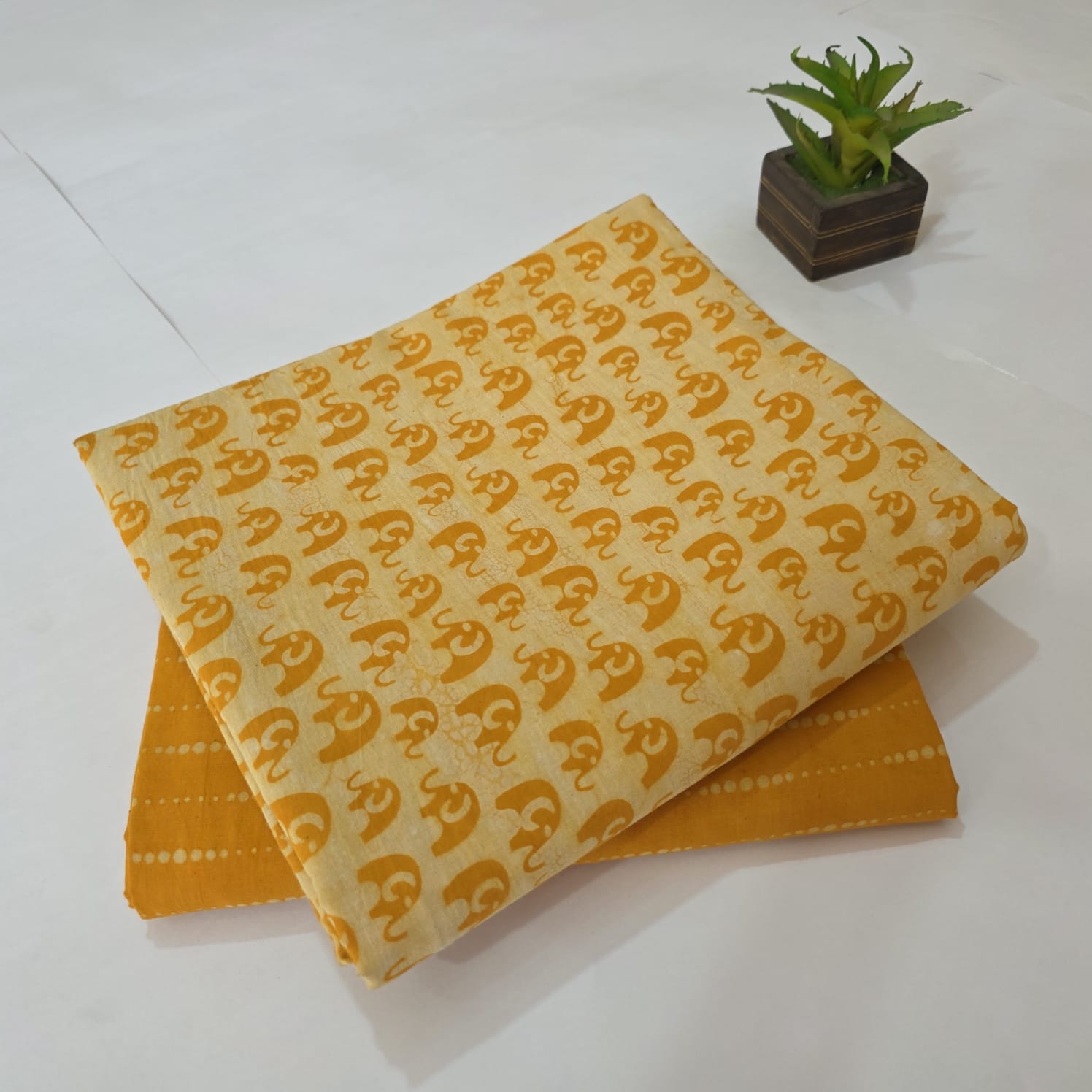 Hand block Print Cotton Running Fabric Mix match 2pis Combo Suit