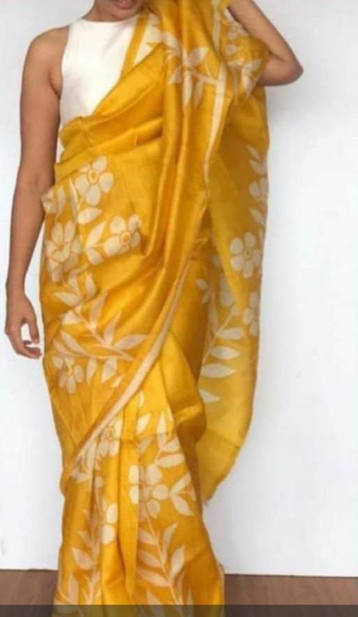 Pure Soft Silk Saree With Batik Print 