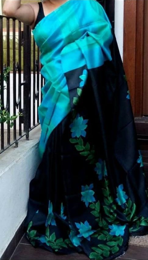 Pure Soft Silk Saree With Batik Print 