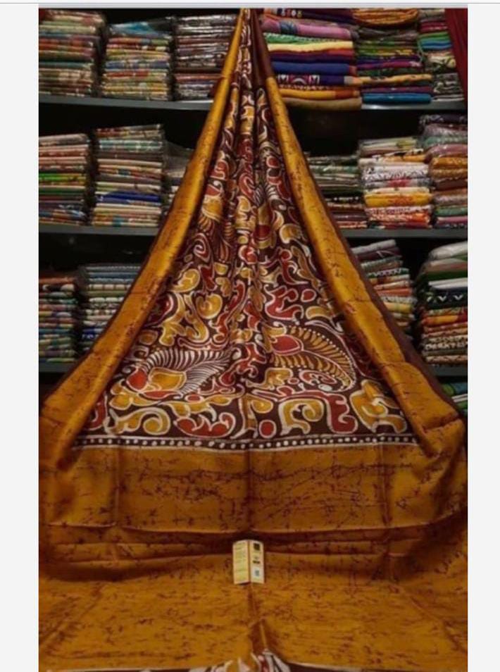 Pure Soft Silk Saree With Batik Print