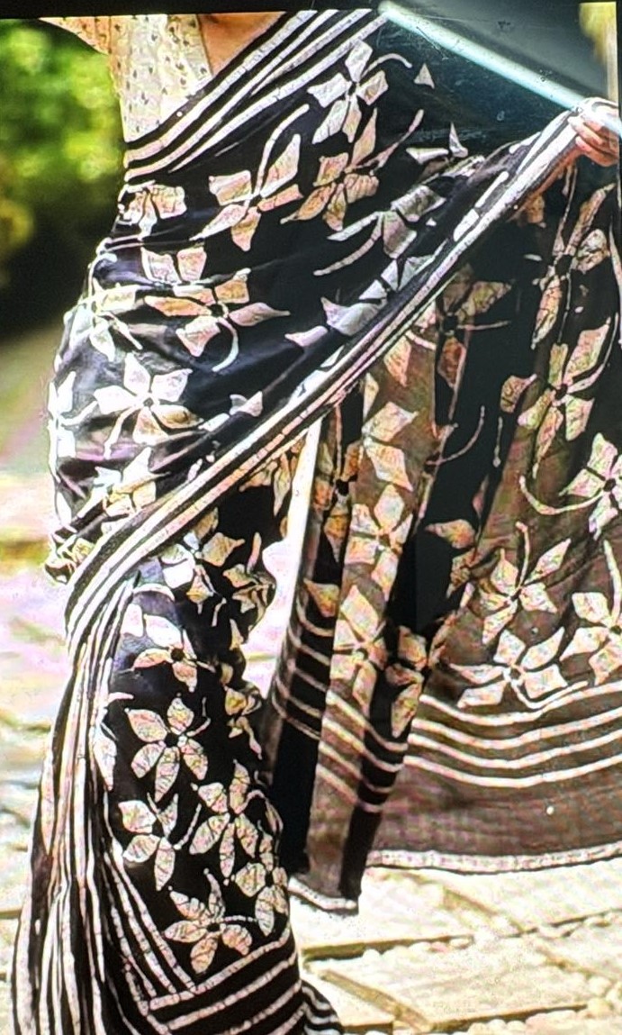 Pure Soft Silk Saree With Batik Print