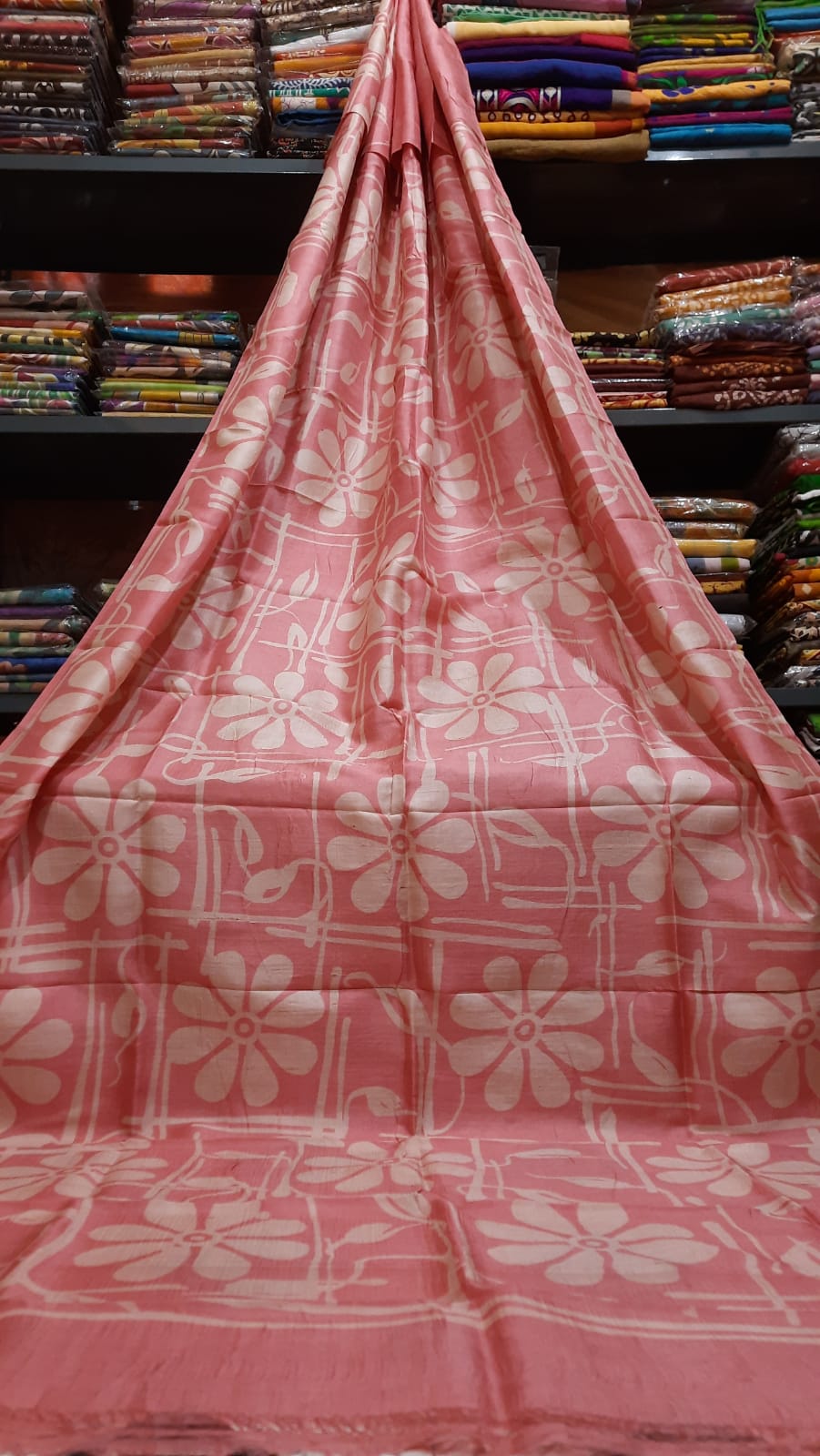Pure Soft Silk Saree With Batik Print 