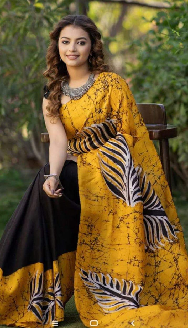 Pure Soft Silk Saree With Batik Print