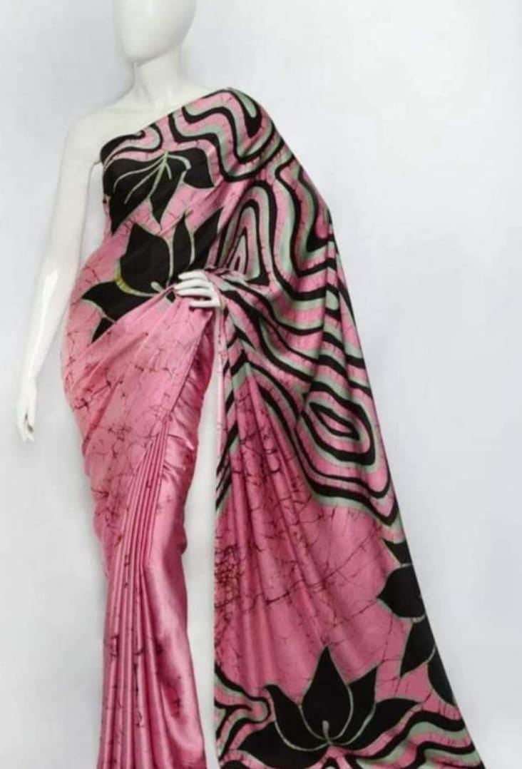 Pure Soft Silk Saree With Batik Print 