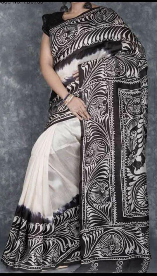 Pure Soft Silk Saree With Batik Print 