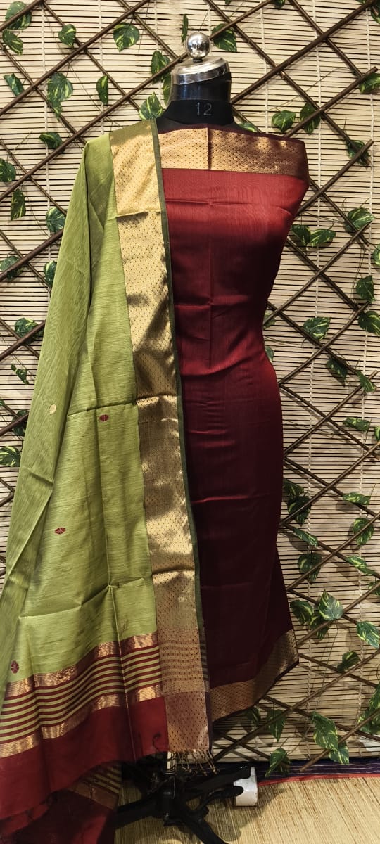 Maheshwari Handloom top dupatta set 