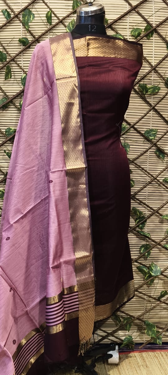 Maheshwari Handloom top dupatta set 