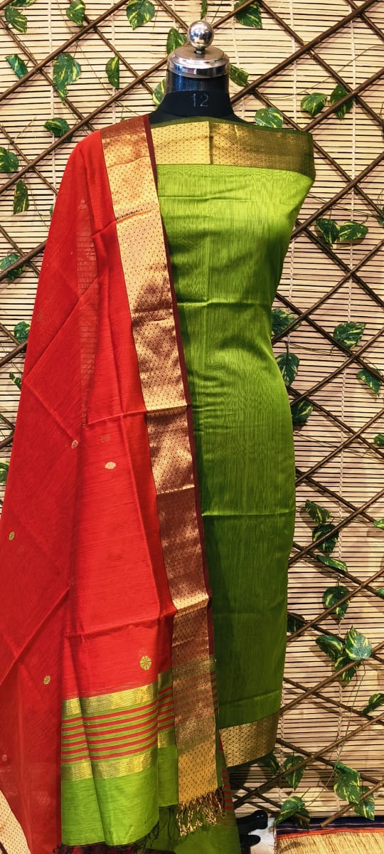 Maheshwari Handloom top dupatta set 