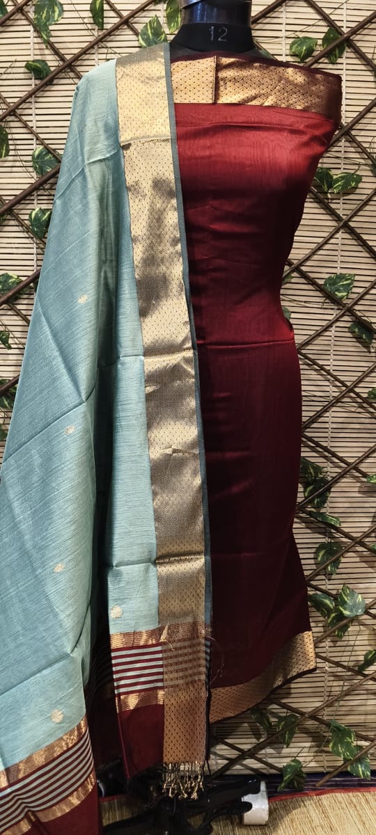 Maheshwari Handloom top dupatta set 