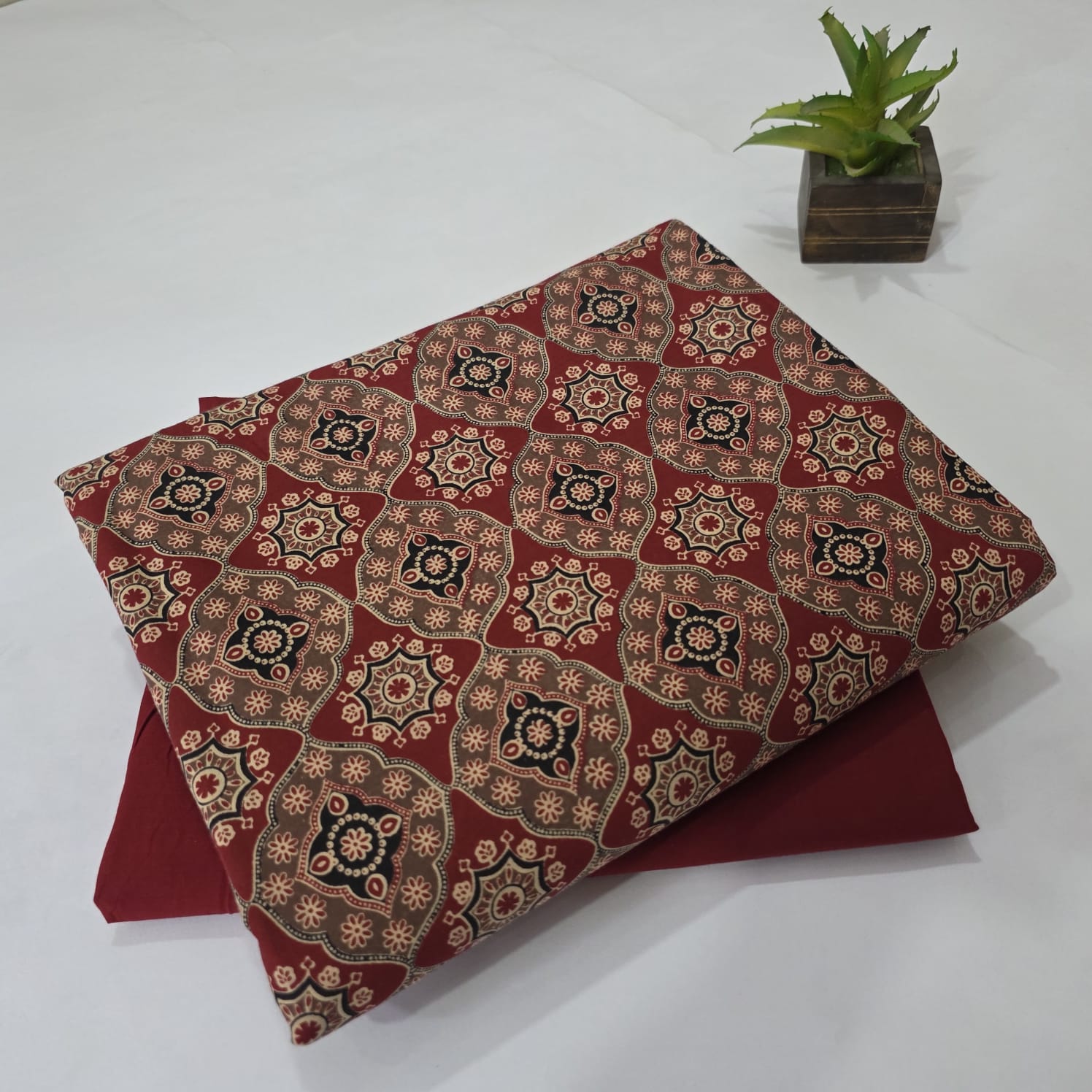 Hand block Print Cotton Running Fabric Mix match 2pis Combo Suit