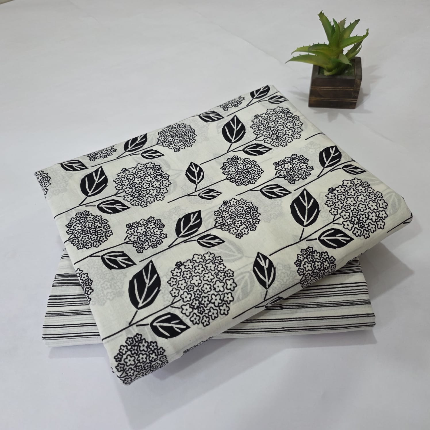 Hand block Print Cotton Running Fabric Mix match 2pis Combo Suit