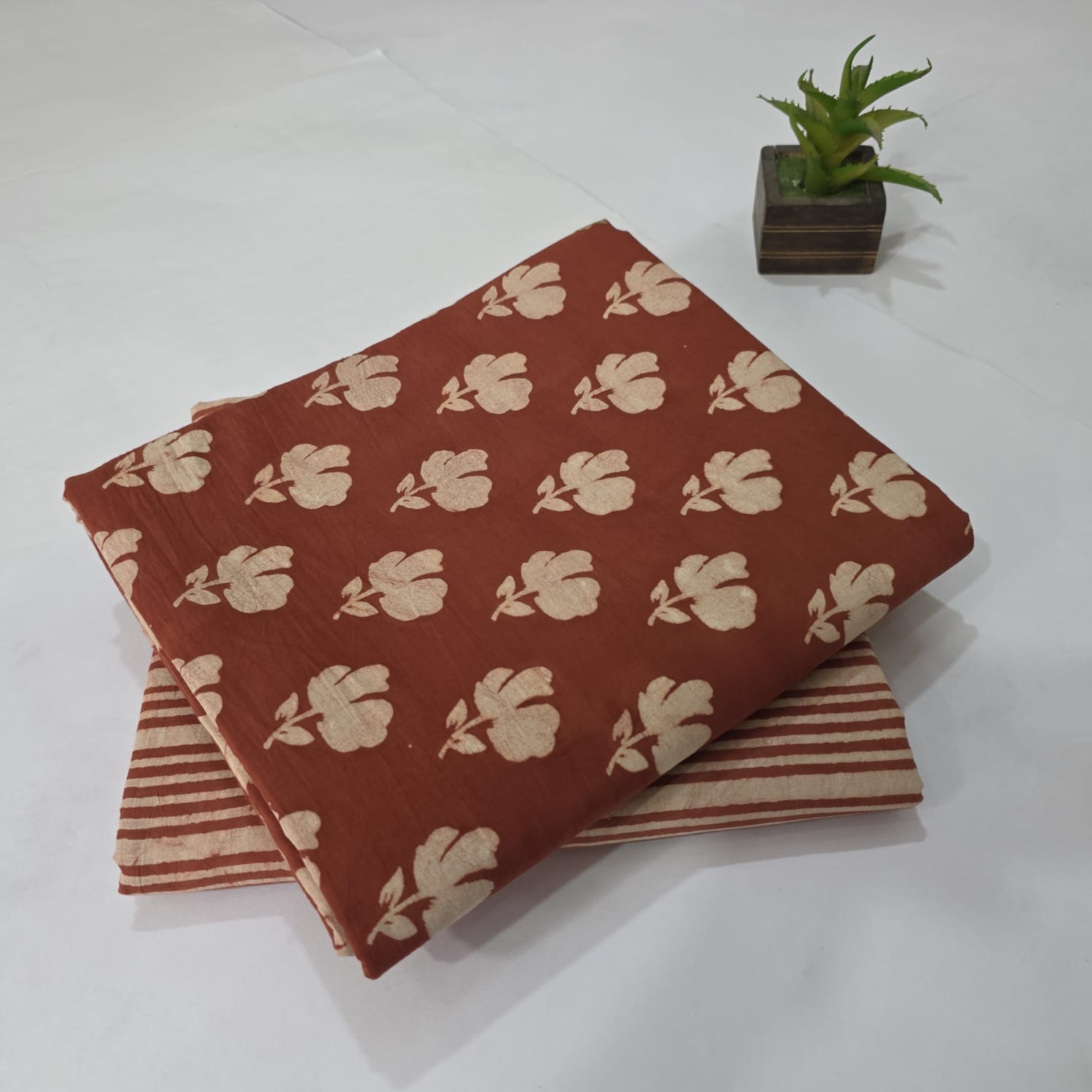 Hand block Print Cotton Running Fabric Mix match 2pis Combo Suit