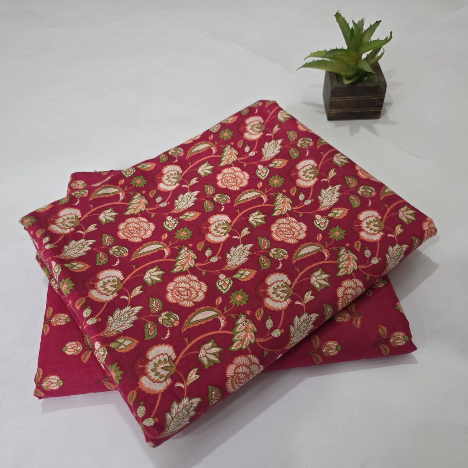 Hand block Print Cotton Running Fabric Mix match 2pis Combo Suit