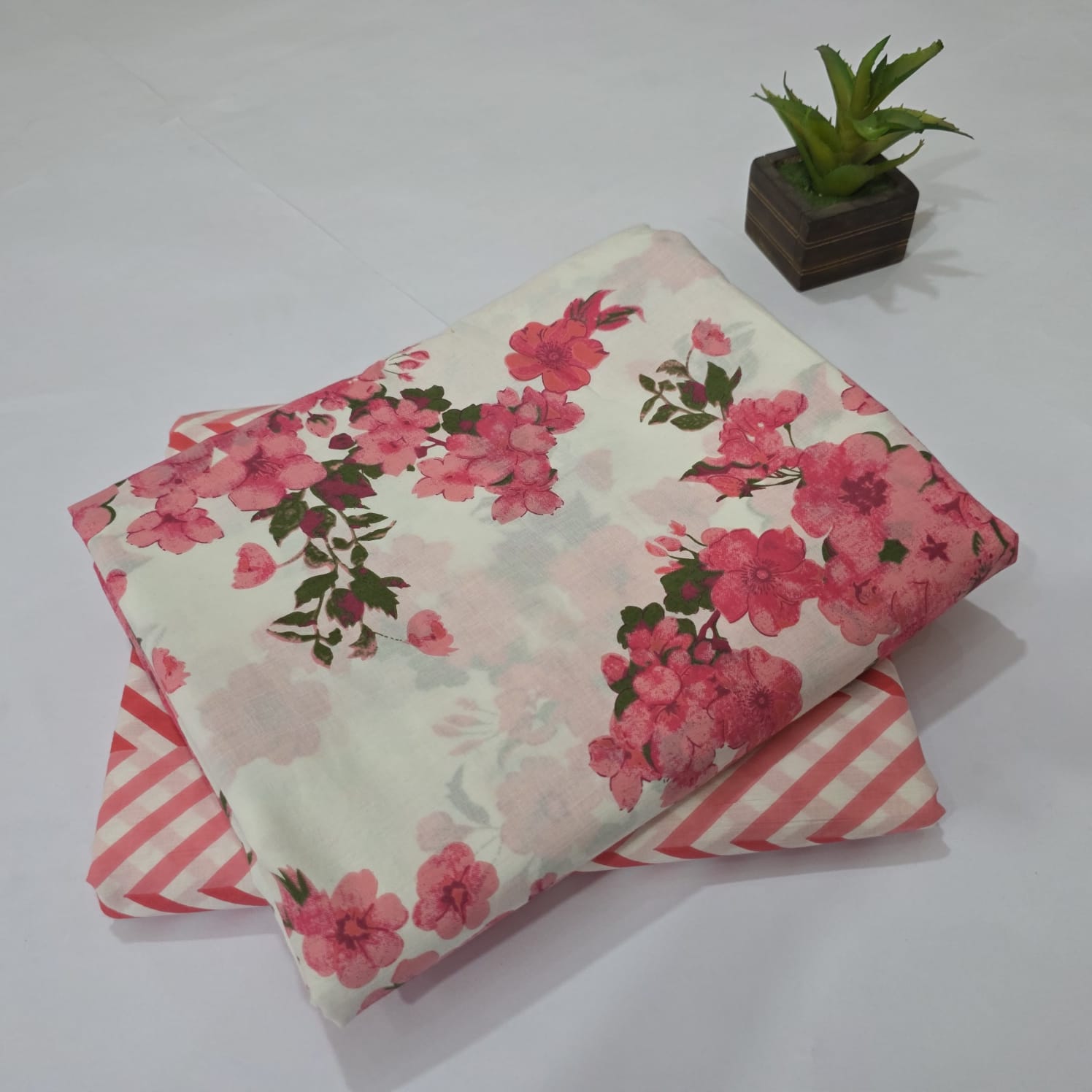 Hand block Print Cotton Running Fabric Mix match 2pis Combo Suit