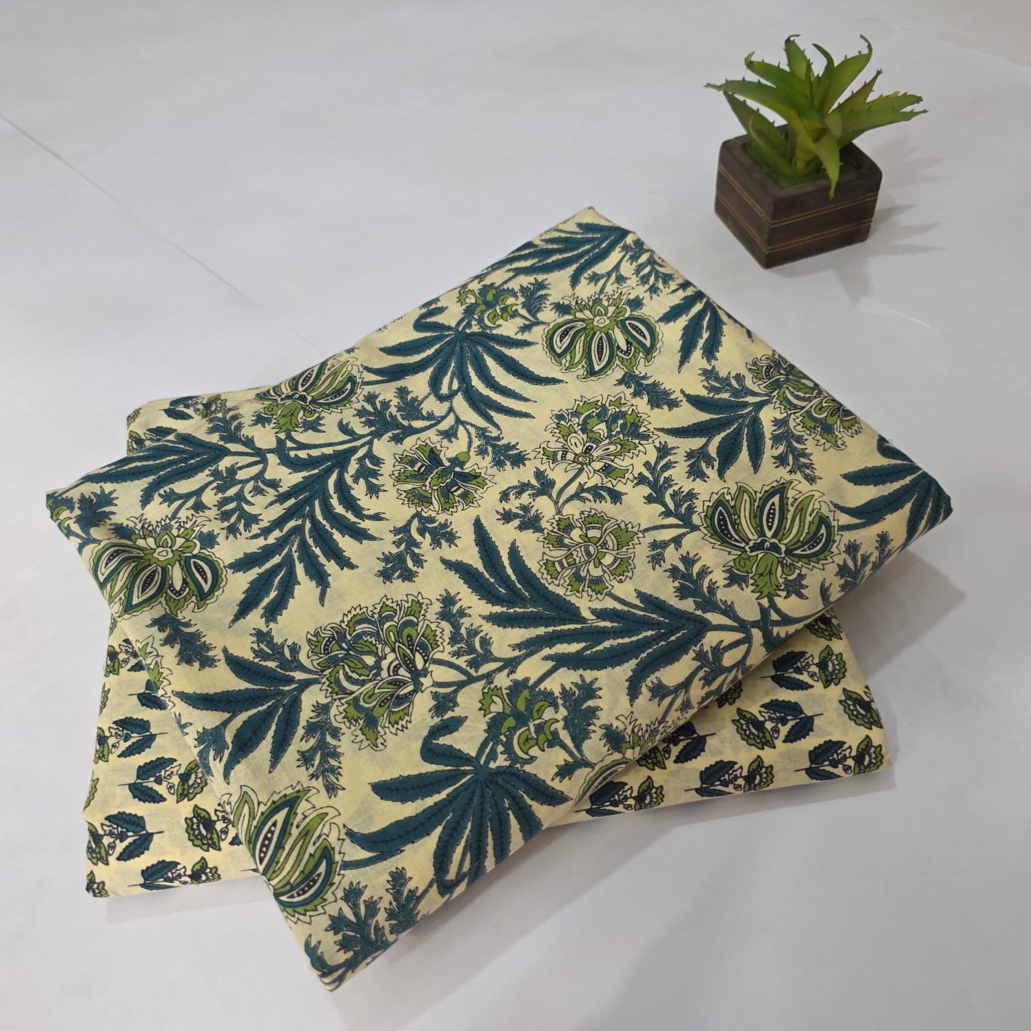 Hand block Print Cotton Running Fabric Mix match 2pis Combo Suit