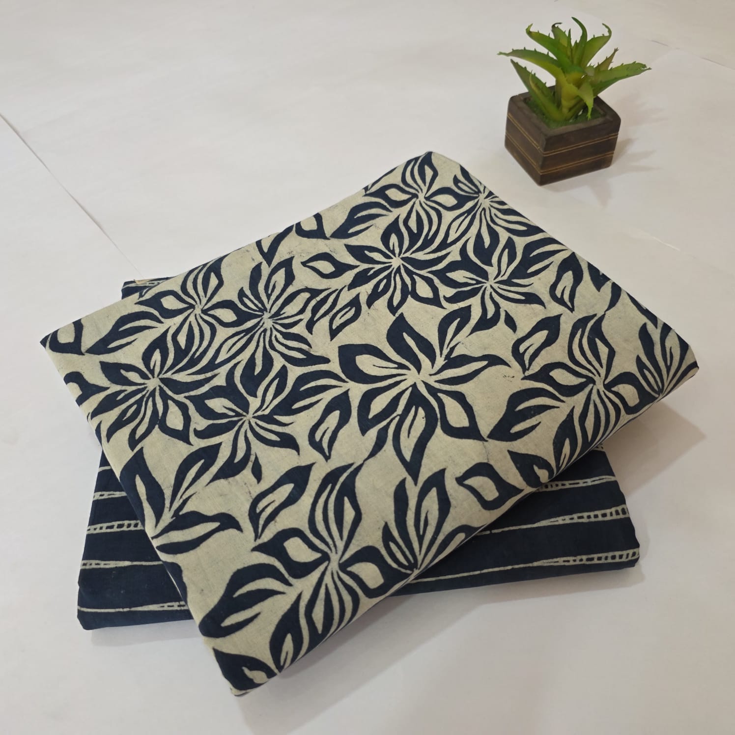 Hand block Print Cotton Running Fabric Mix match 2pis Combo Suit