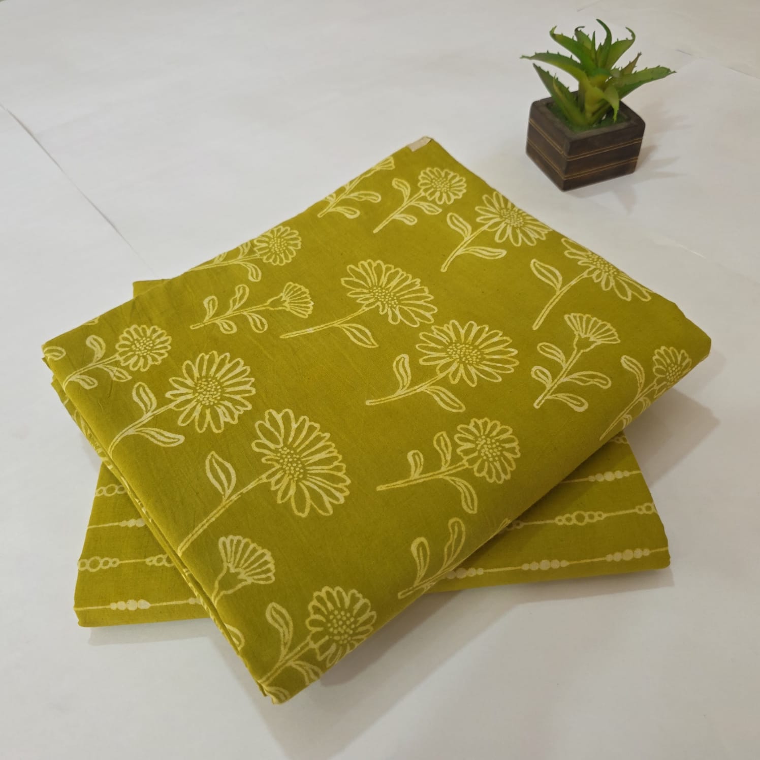 Hand block Print Cotton Running Fabric Mix match 2pis Combo Suit