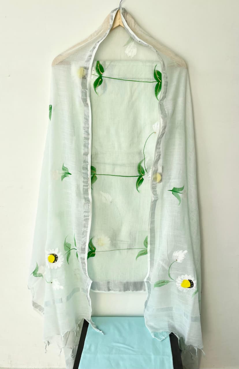 Product Details of Hand block Printed and Painted full Linen Suit