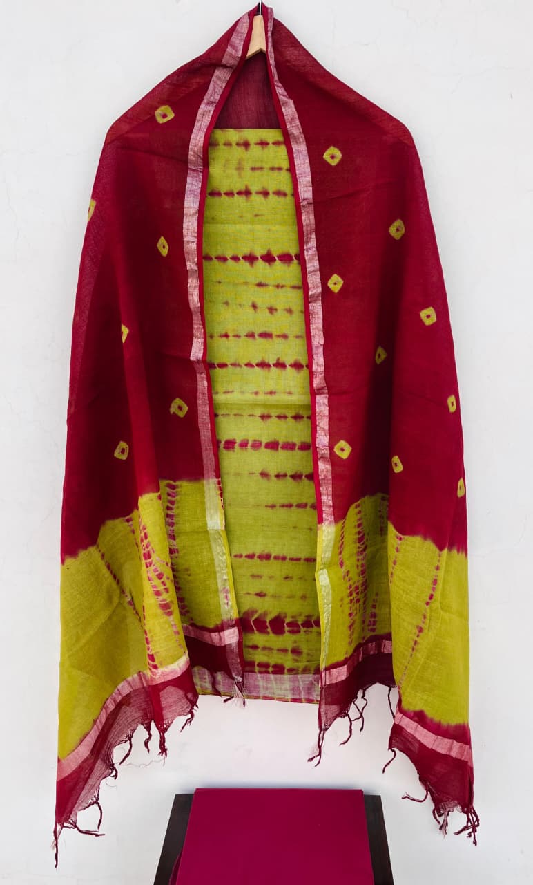 Product Details of Hand block Printed and Painted full Linen Suit