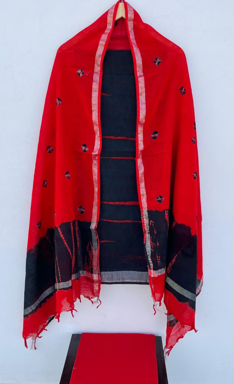 Product Details of Hand block Printed and Painted full Linen Suit