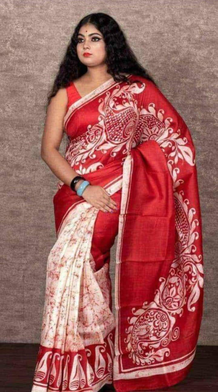 Pure Soft Silk Saree With Batik Print