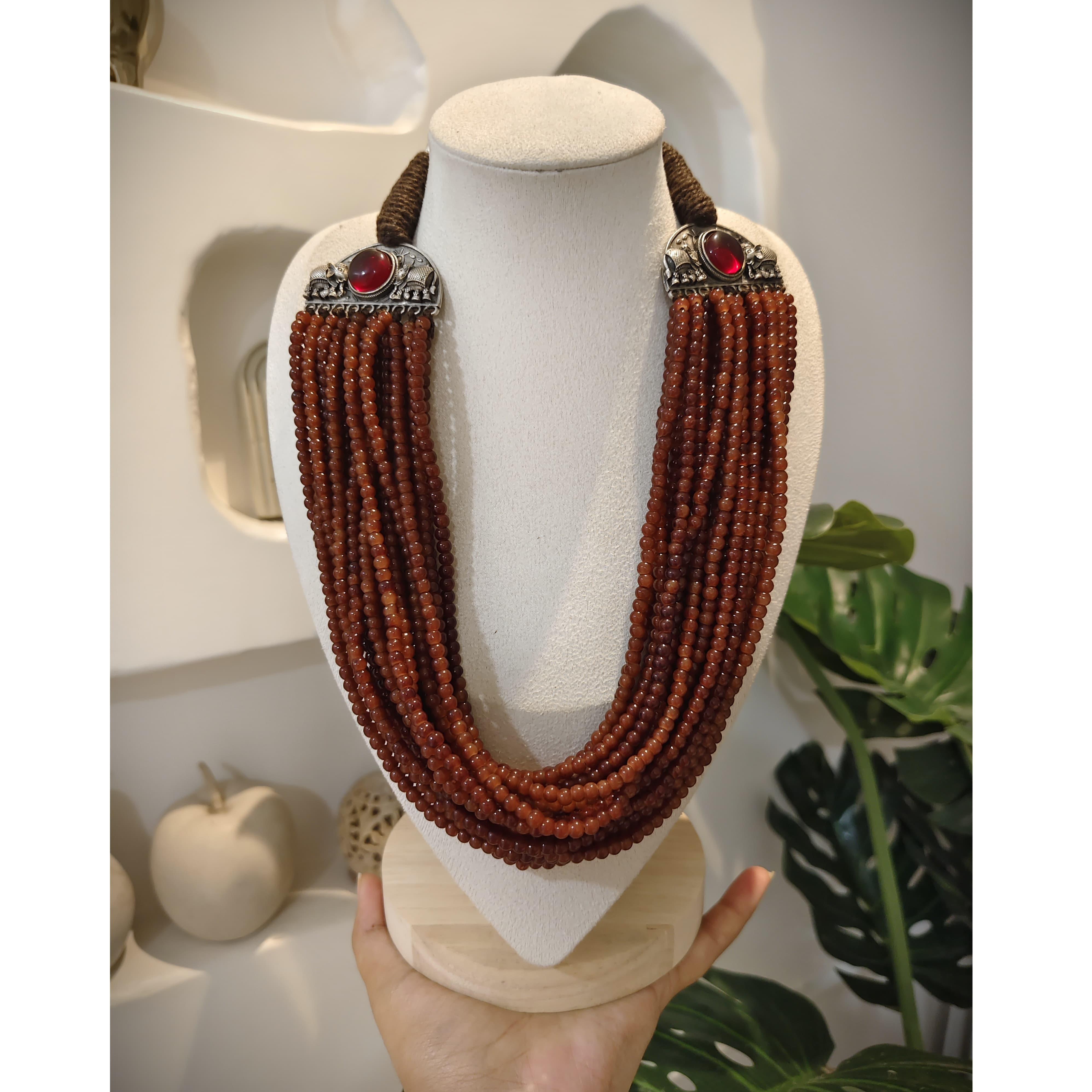 Maisonette CZ Light Weight Peacock Designer Hasli with Earrings 